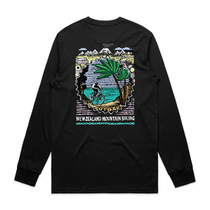 New Zealand Mountain Biking Long Sleeve T Black