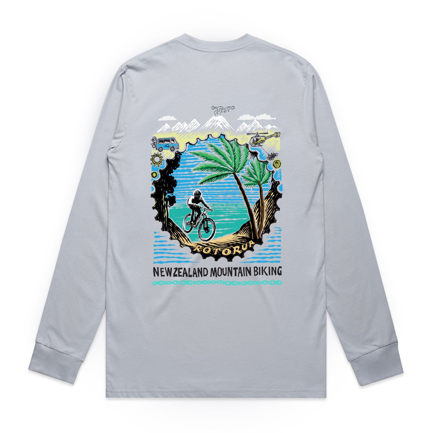 New Zealand Mountain Biking Long Sleeve T Powder