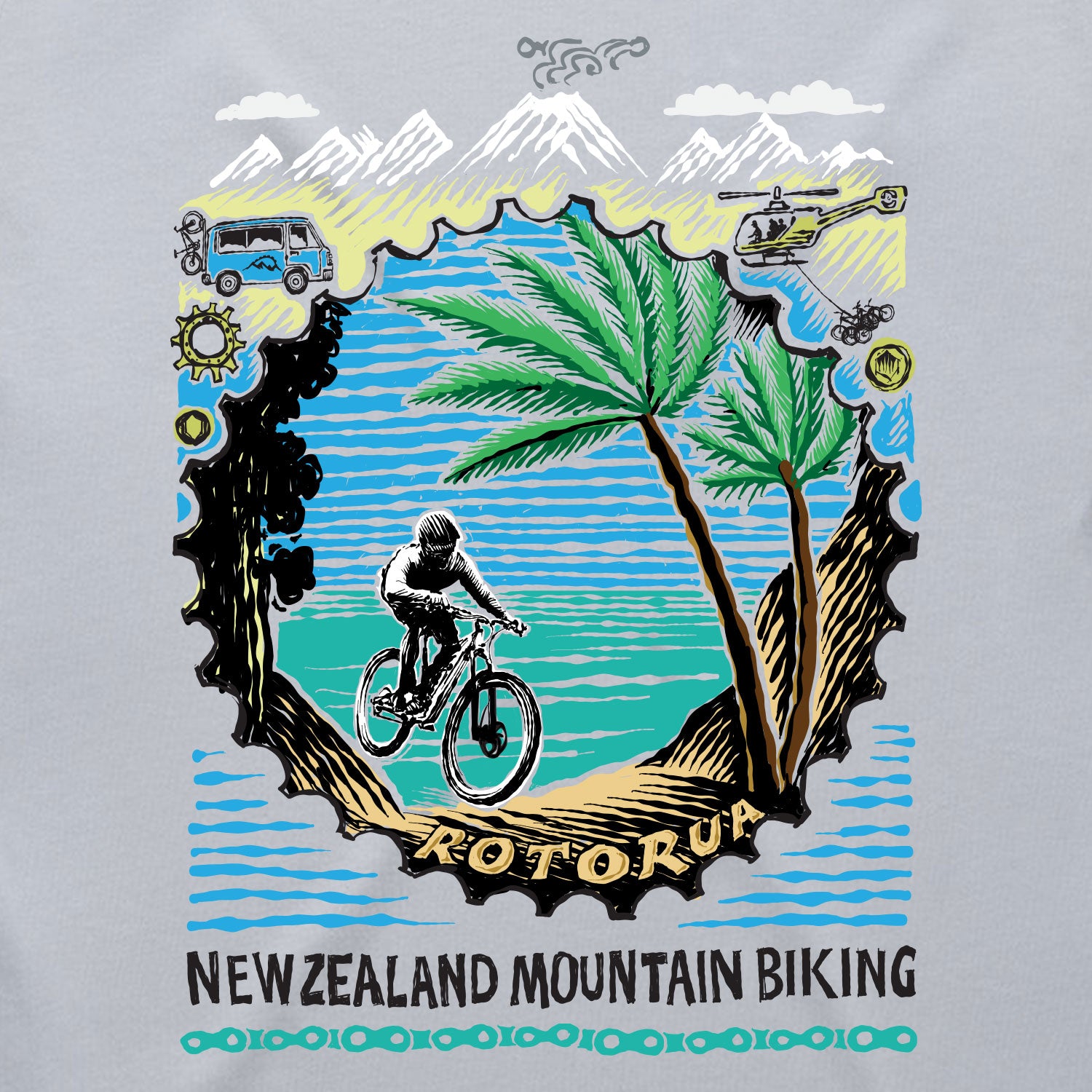 New Zealand Mountain Biking Long Sleeve T Powder