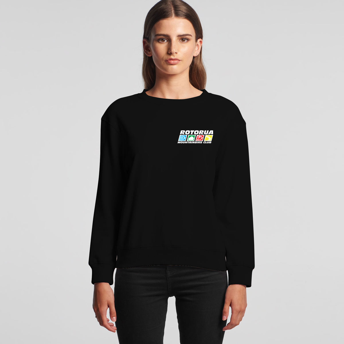 Rotorua MTB Club Womens Crewneck Sweater – Nzo PrintShop